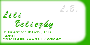 lili beliczky business card